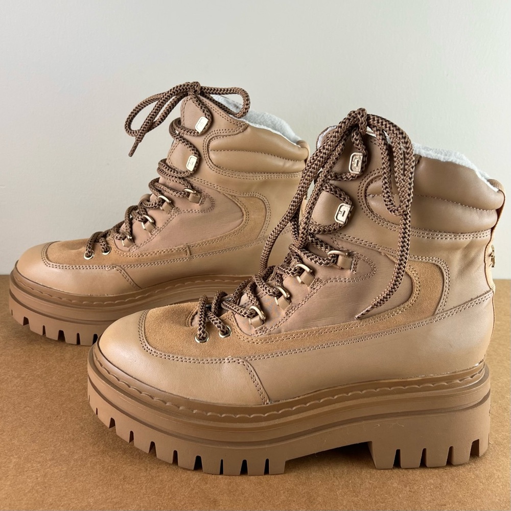NEW SAM EDELMAN TAN COMBAT BOOTS - Picture 7 of 11